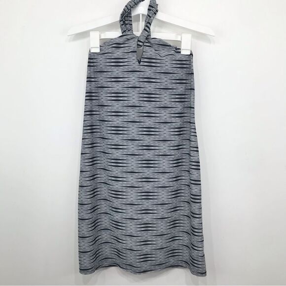 Athleta KIKI Black Gray Halter Athleisure Swim Dress - Picture 5 of 12